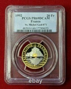 Ve République 20 Francs or Mont Saint Michel 1992 PCGS PR 69 DCAM Top coin
