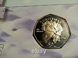 Very Rare Snowman And James Christmas 2003 Isle Of Man 50p First Day Coin Cover