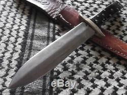 Vintage Custom Buffalo Scale American Indian Style Dagger Knife FDC Solomon