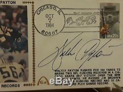 Walter Payton 1984 Chicago Bears Gateway FDC Cachet AUTOGRAPH Rushing Record HOF