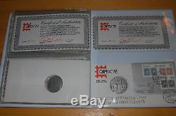 Weeda CAPEX'78 FDC collection with 5x 1oz. 999 silver medals, with COAs