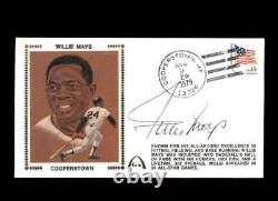 Willie Mays JSA Signed 1979 Cooperstown FIrst Day Cover FDC Cache Autograph
