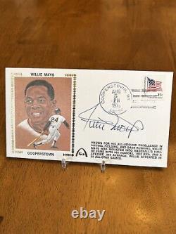 Willie Mays Signed Autographed Baseball HOF FDC First Day Cover Cache JSA COA