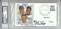 Willie Mays Signed Autographed First Day Cover Cachet Mantle Snider PSA/DNA Slab