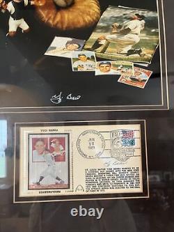 Yogi Berra Autographed First Day Cover and Autographed Collage Photo Framed